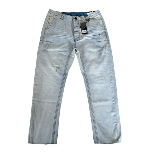 Man X One Teaspoon Mr. Brown Distressed Brando Jeans Sz 32L  32 Long  NWT - Picture 2 of 10